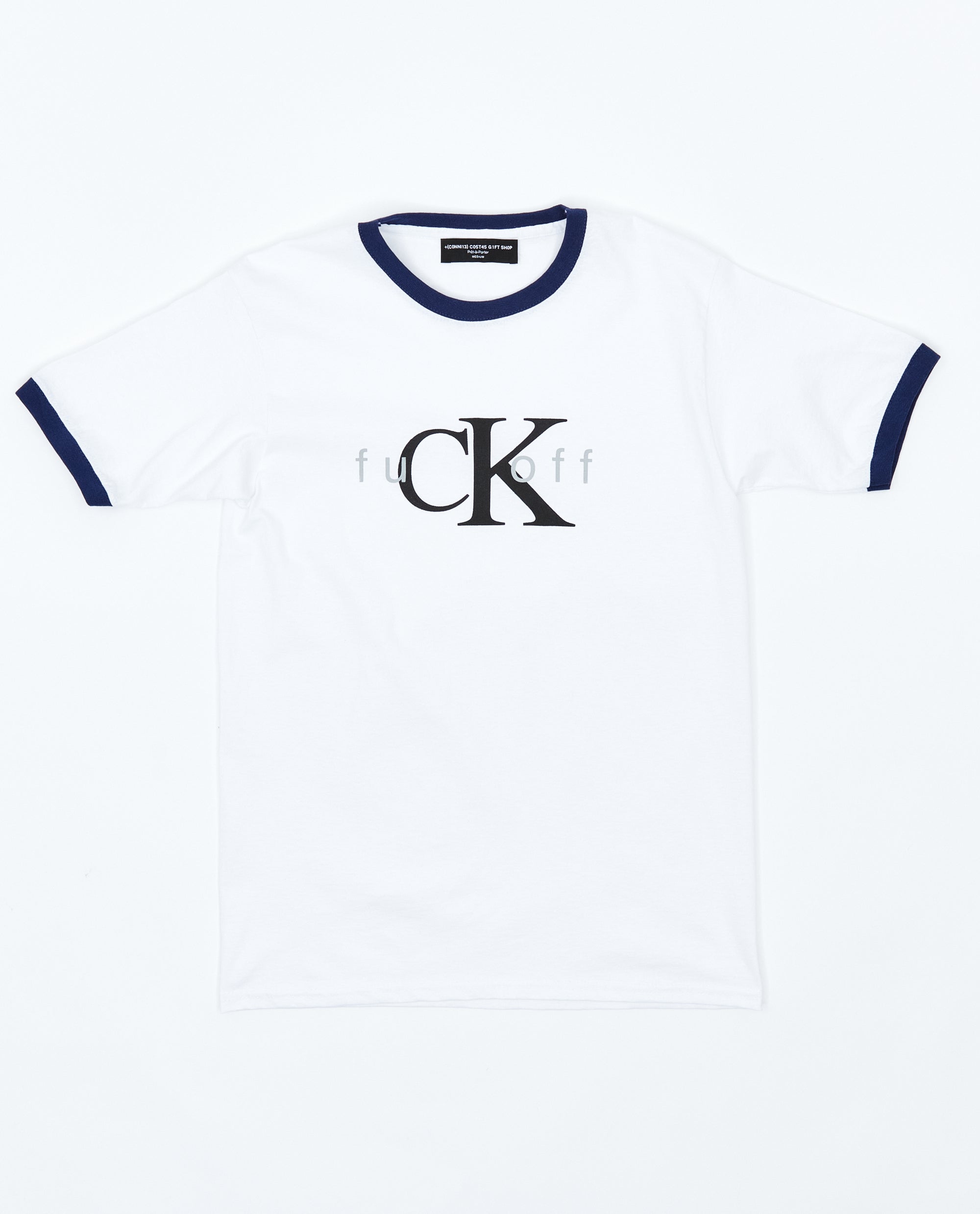 FuCk Off T-SHIRT WHITE/NAVY – +(CONN13) C05T45 G1FT 5H0P