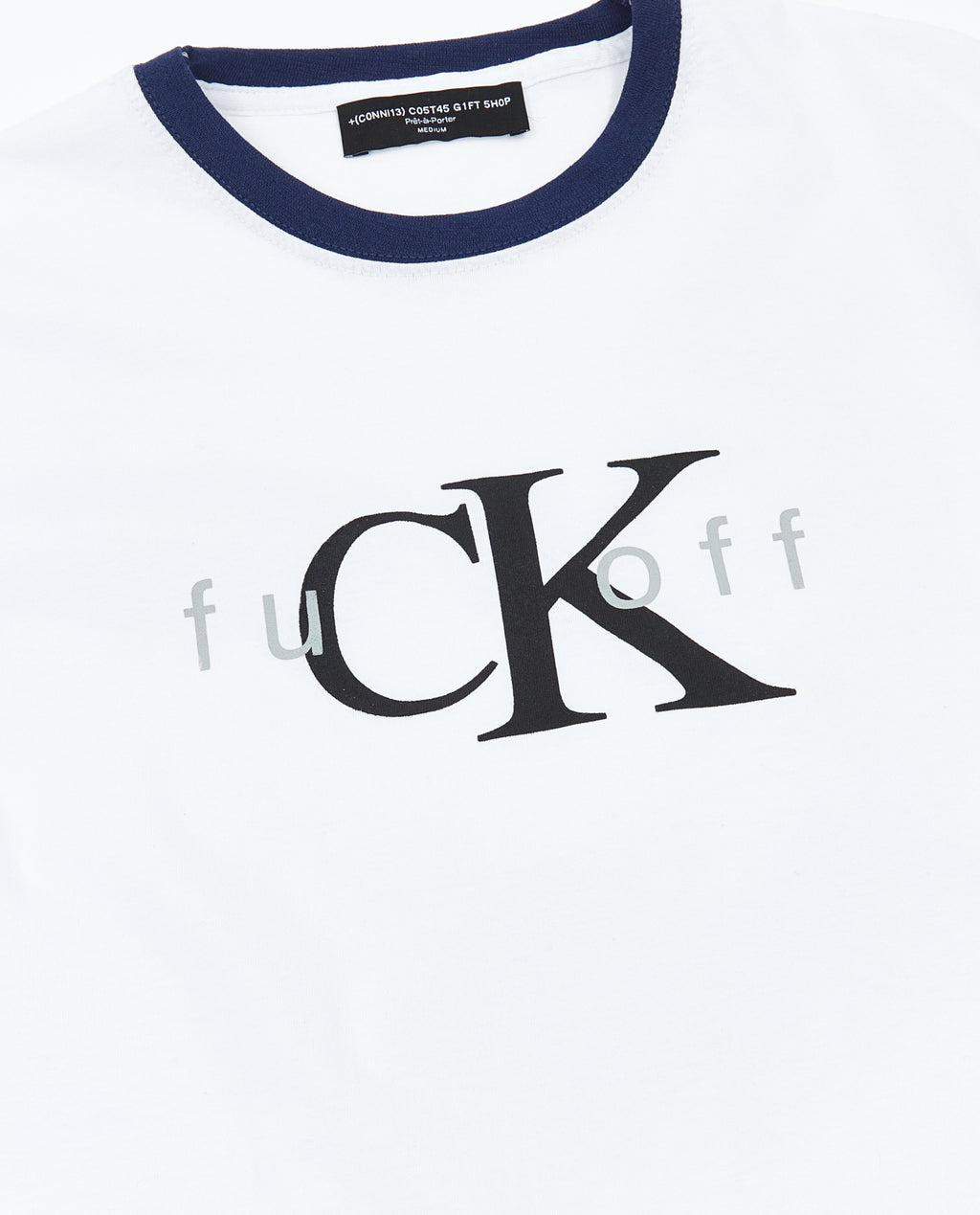 FuCk Off T-SHIRT WHITE/NAVY