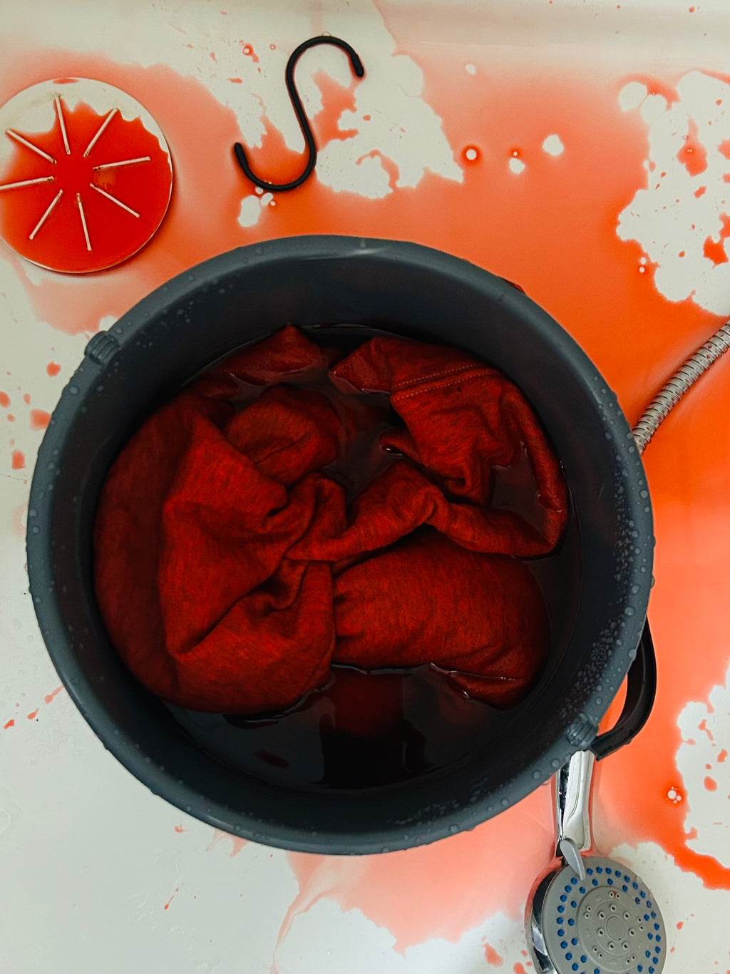 Neverlast ZIP-HOODIE RED STUDIO DYE