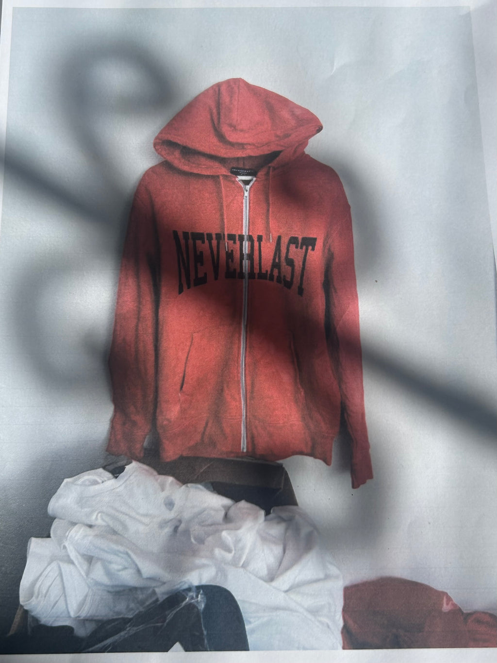 Neverlast ZIP-HOODIE RED STUDIO DYE